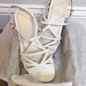 Stuart Weitzman White patent sandals
